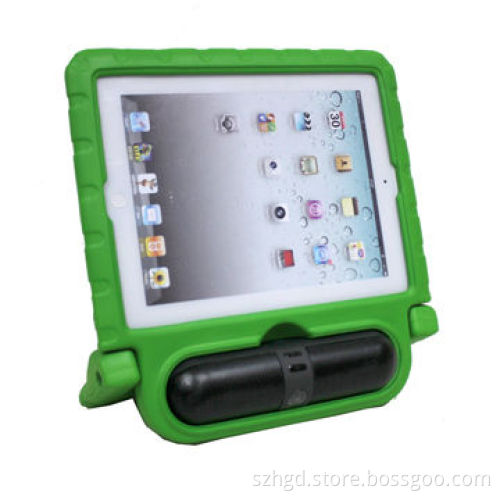 Leather tablet case for iPad, with stereo, stand design for listening and holding everywhere